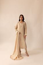 Beige Pleated Set