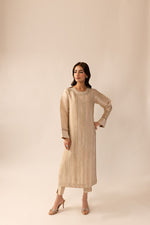 Beige Pleated Set