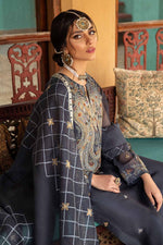 Metallic Greish Blue Kashmiri Work Chaddar