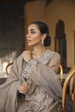 Coffee Shade Kurta with Trousers and Dupatta