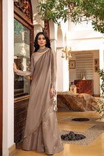 Metallic Draped Concept Saree Dress